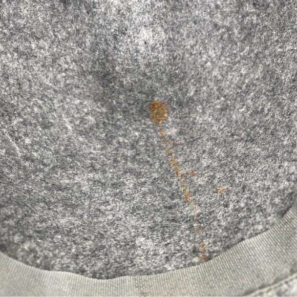 Gray Wool Hat With Button Detail - Picture 6 of 7